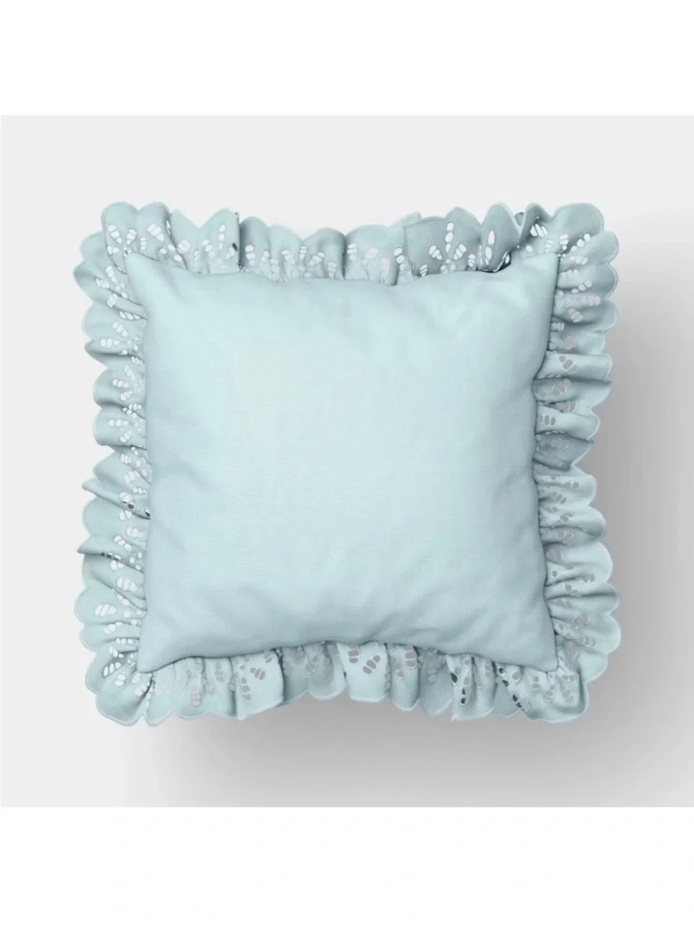 26” x  26” Eyelet Ruffle Outdoor Pillow Blue. Threshold W/ Studio McGee